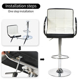 Jinsi Nan White stools Set of 2, 360 Degree Rotating Bar Stool, Bar Chairs, Bar Stool,Leather 15936920