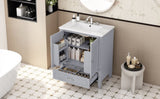 30" Bathroom Vanity with Sink Vintage Style, Multi-functional Storage Space, Door Shelf, N759P218644E