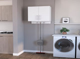 Carmelita 2-Door 2-Shelf Wall Storage Cabinet with Hangers White B062103266