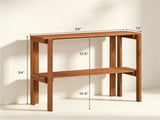 Natural Wood Folding Storage Shelf, Slatted Drainage Design Portable Display Rack for Indoor Outdoor 71835974