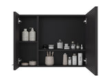 Harbor Medicine Double Door Cabinet,Four Interior Shelves, Black Wengue B097P474280
