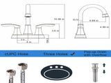 2-Handle 4-Inch Brushed Nickel Bathroom Faucet, Bathroom Vanity Sink Faucets with Pop-up Drain and 10185428