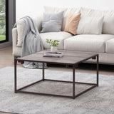 ZUN [Ship to Canada only]Modern Industrial Coffee Table, Gray and Bronze N825P201260