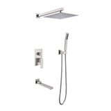 Shower System 10 Inch Square Bathroom Luxury Rain Mixer Shower Combo Set 81592500