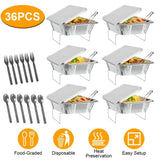 36-Pcs Disposable Chaffing Buffet with-Covers, Utensils Premium Chafing Dish Set for Events, 88920939