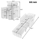 Upholstered Convertible Sleeper Sofa, 31.5" Pull Out Sofa Bed with 5-Position Adjustable Backrest, N719P272689F