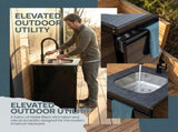 Double Door Sink Cabinet with Tap Stainless Steel Outdoor Kitchen W5627P467416