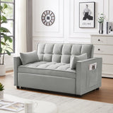 Modern Velvet Loveseat Futon Sofa Couch w/Pullout Bed,Small Love Seat Lounge Sofa w/Reclining W1359P304807