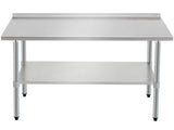 Profeeshaw Stainless Steel Prep & Work Table, 30x48 Inches, with Backsplash and Adjustable W1422P252477