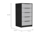 White 5-Drawer Rectangle Dresser B06280498