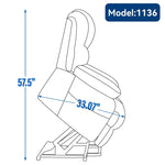 ZUN 23" Seat Width and High Back Large Size Chenille Power Lift Recliner Chair with 8-Point Vibration W1803125728