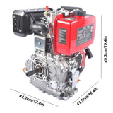 10HP 4Stroke Single-Cylinder Diesel Engine 418CC 6300W Recoil 3600RPM Air Cooled 69080080