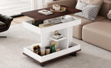 U-Can Adjustable End Table with Wheels, Modern Multifunctional Sofa Side Table with Lift-Top, N724P292505K