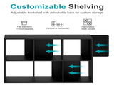 Stackable 8 Cube Storage Organizer - Wood Cube Shelf Fits Cubby Bins, Cubicle Bookshelf with Open 24414432