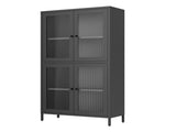 Classic Metal Storage Display with 4 Glass Doors 4 Shelves Bookcase Side W2378P176270