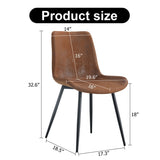 ZUN Brown suede backrest cushion dining chair, black metal legs, curved widened cushion design, more W1151126208