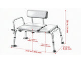 500 lbs Heavy Duty Tub Transfer Bench, Height Adjustable Shower Chair with Arms & Backrest 36562381