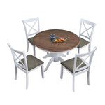 ZUN (1 Table with 4 Chairs)Wooden Dining Table Set for 4 Persons, Modern Design Round Kitchen Table with W2582P188371