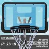 ZUN Use for Outdoor Height Adjustable 4.8 to 7.7ft Basketball Hoop 44 Inch Backboard Portable Basketball 66942044