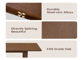 51.2" Solid Wood Folding Dining Table, Rotating Drop Leaf Design with Walnut Finish, Space-Saving W6013P585113