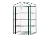 4 Tier Mini Greenhouse with PE Cover & Roll-Up Zipper Door, Portable Waterproof Greenhouse for 11350869