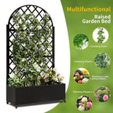 round Metal Planter Box with Trellis Raised Garden Bed with 4 wheelsTrellis & Privacy Screen for W347P331028