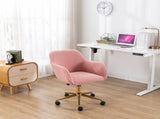 Modern Teddy Fabric Material Adjustable Height 360 Revolving Home Office Chair With Gold Metal Legs 04615420