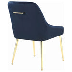 ZUN Dark Ink Blue and Gold Wingback Dining Chair B062P153694