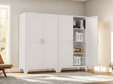 61'' 2 Shapely Doors Cabinet, Metal Storage Cabinet with Doors and Adjustable Shelves, for Bedroom, 54735859
