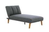 Blue Grey Polyfiber 1pc Adjustable Chaise Bed Living Room Solid wood Legs Plush Couch HS00F8516-ID-AHD