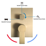 12inch Shower System With Waterfall Tub Spout and Handheld Shower Head W121749919