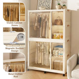 Portable Wardrobe Closet Storage Organizer for Clothes,Clothes Dresser,6 Magnetic Doors-6 Cubes & 2 W2699P327123