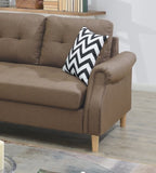 Living Room Corner Sectional Light Coffee Polyfiber Chaise sofa Reversible Sectional HS00F6458-ID-AHD