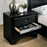 3 Drawers Wooden Nightstand with Pewter Round Knobs, Black B016P251507