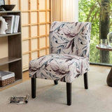 Capa Print Fabric Armless Contemporary Accent Chair, Purple Floral T2574P205964