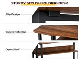 31.5" Computer Desk, Weathered Wood Embossed Melamine Tabletop with Black 58638790