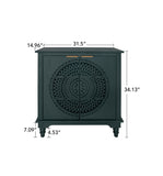 Hollow-Carved 2 Door Accent Cabinet Sideboard Buffet Storage Cabinet with Adjustable Shelf for W688P145774