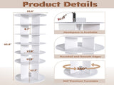 Rotating Shoe Rack Tower, 6-Tier Spinning Shoe Rack, Free Standing 360&deg Revolving Shoe Organizer, 56550516