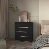 Lynbrook 4-Drawer Dresser Black Wengue and Light Oak B06280069