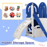 ZUN Toddler Climber and Slide Set 4 in 1, Kids Playground Climber Freestanding Slide Playset with PP297713AAC