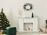 2 Pack 18in Pre-lit Snow Flocked Christmas Wreath, Lighted Artificial Xmas Wreath with 60 Warm 97206067