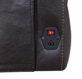 Luxury Power Reclining Sofa Recliner in Dark Brown Top-Grain Leather - Ultimate Comfort with Power B081107753