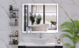30x36 inch LED Bathroom Vanity Mirror Wall Mounted Adjustable White/Warm/Natural Lights Anti-Fog W708P176757