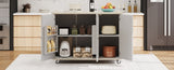 K&K 51.2"W Ash Veneer Solid Wood Handwoven Island with Drop Leaf, Coastal N707P207916X