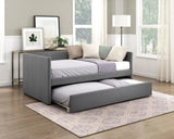 1pc Daybed with Trundle Dark Gray Fabric Upholstery Wooden Frame Modern Home Furniture B011P256688