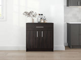 Barbados Pantry Cabinet 33" H with Top Drawer, Double Doors and Interior Shelves, Dark Walnut B097P474319