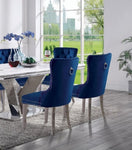 ZUN Contemporary Blue Color Flannelette 2pcs Side Chairs Button-Tufted Upholstered Dining Chairs B011P208975