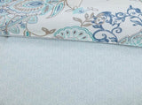 8 Piece Cotton Floral Printed Reversible Comforter Set Blue King B03597066
