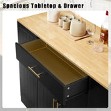 53 inch Large Kitchen Island with Trash Can Storage Cabinet, Islands Table with Drawer and 49404211