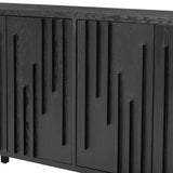 U_Style 59.8" 4-Door Sideboard,Hidden Handle,Distinctive Solid Ash Veneer Buffet with Storage, N711P290714B